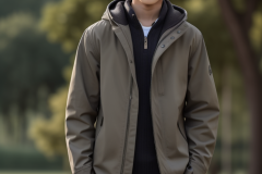 a-young-boy-in-a-gray-jacket-standing-in-a-park_33794