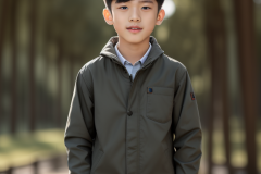 a-young-boy-in-a-gray-jacket-standing-in-a-park_41212