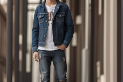 a-young-boy-in-a-leather-jacket-standing-on-a-sidewalk