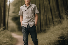 a-young-boy-is-walking-down-a-dirt-road