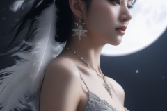 a-beautiful-woman-in-a-white-dress-with-feathers